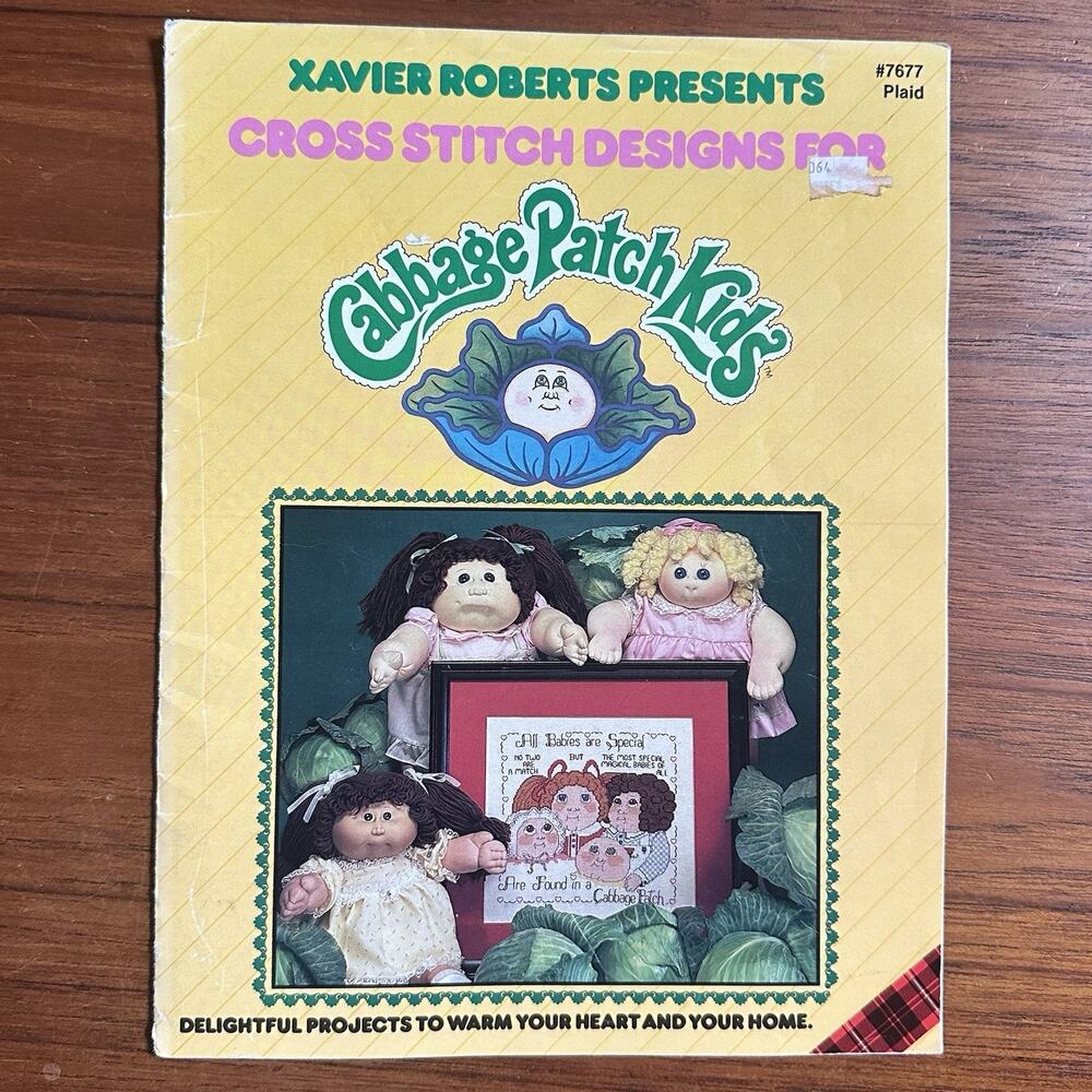 Cross Stitch Designs Cabbage Patch Kids Xavier Roberts Pattern Book 7677 Plaid